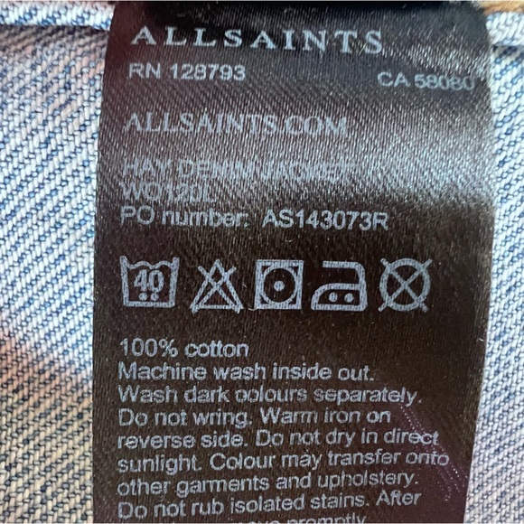 ALL SAINTS Hay denim Jacket XS extra small jean - Picture 8 of 9